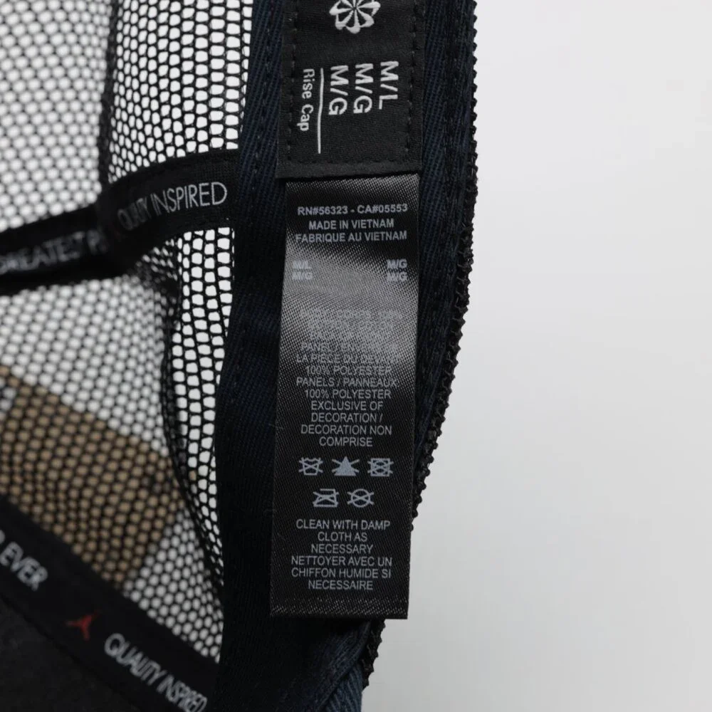Jordan Rise Adjustable Fit Breathable Structured Hat Black/Navy Unisex‎ Size M/L